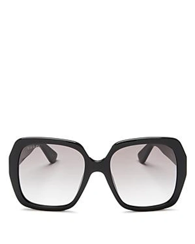 Shop Gucci Oversized Square Sunglasses, 54mm In Black/gray Gradient