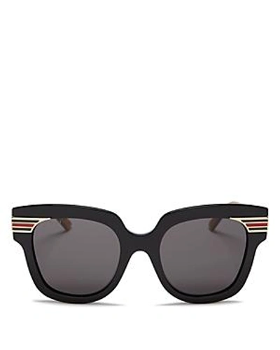 Shop Gucci Glitter Oversized Square Sunglasses, 51mm In Gold/black/gray