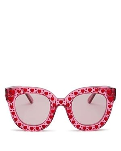 Shop Gucci Women's Swarovski Crystal-embellished Cat Eye Sunglasses, 49mm In Fucshia/pink