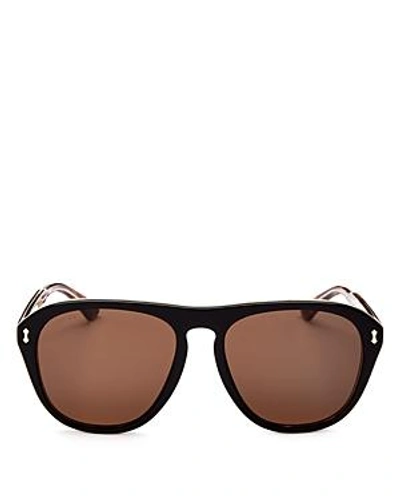 Shop Gucci Aviator Sunglasses, 56mm In Black