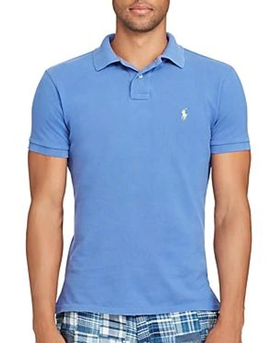 Shop Polo Ralph Lauren Weathered Mesh Classic Fit Polo Shirt In Liberty Blue