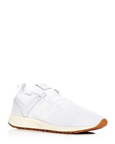 Shop New Balance Men's Deconstructed 247 Knit Lace Up Sneakers In White