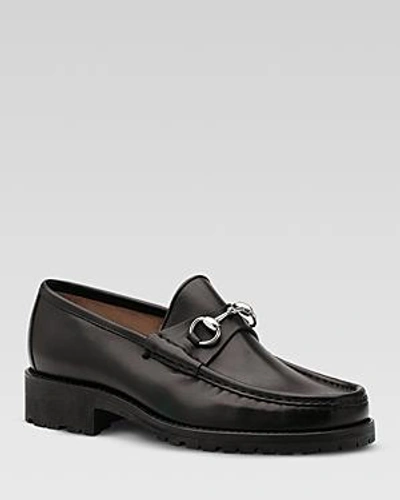 Shop Gucci Horsebit Loafers In Leather In Brown