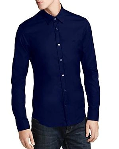 Shop Burberry Cambridge Slim Fit Button-down Shirt In Navy