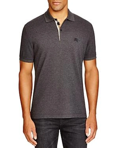 Shop Burberry Regular Fit Polo Shirt In Dark Charcoal Grey