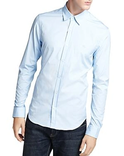 Shop Burberry Cambridge Slim Fit Button-down Shirt In Pale Blue