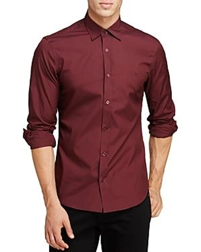 Shop Burberry Cambridge Slim Fit Button-down Shirt In Ox Blood