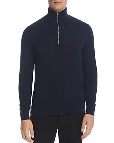 Shop Burberry Rawlins Half-zip Sweater In Navy