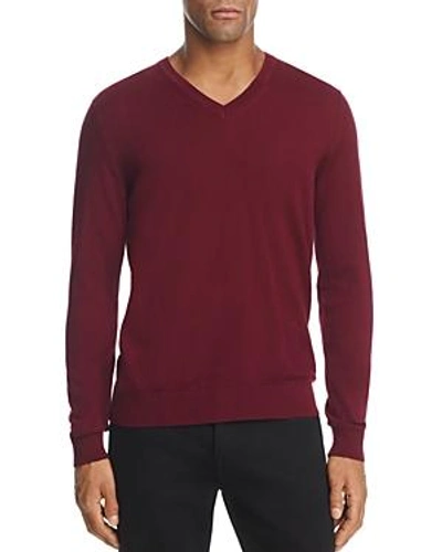 Shop Burberry Randolf V-neck Sweater - 100% Exclusive In Claret Red