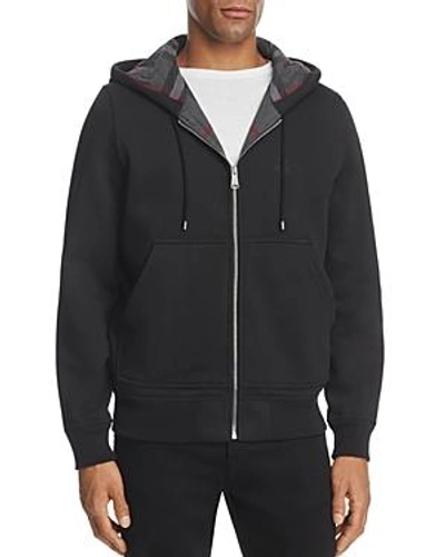 Shop Burberry Fordson Zip Hooded Sweatshirt In Black