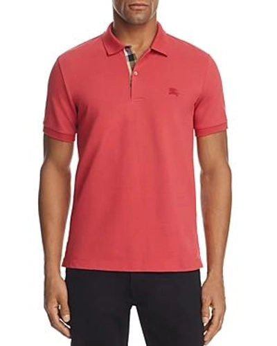 Shop Burberry Regular Fit Polo Shirt In Coral Red