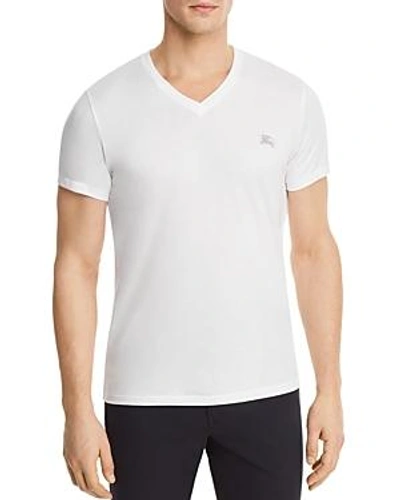 Shop Burberry Jadford V-neck Tee In White