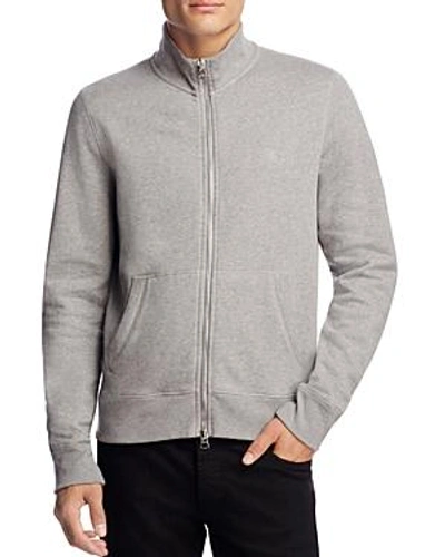 Shop Burberry Sheltone Zip-front Sweatshirt In Pale Gray Melange
