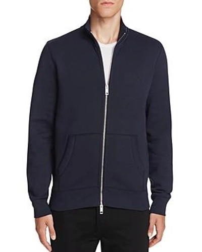 Shop Burberry Sheltone Zip-front Sweatshirt In Navy