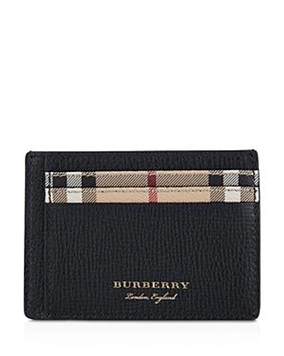 Shop Burberry Haymarket Check Sandon Card Case In Black