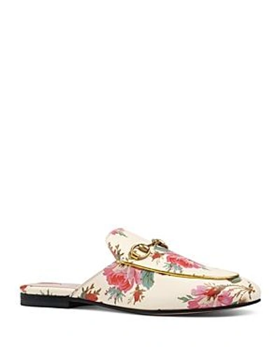 Shop Gucci Women's Princetown Floral Mules In Nero/oro Gold