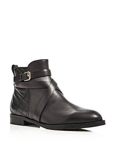 Shop Burberry Vaughan Belted Leather Booties In Black
