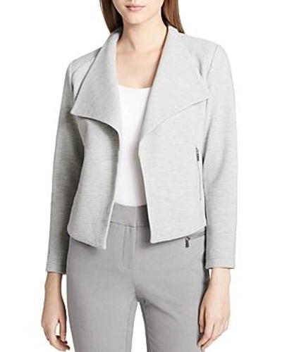 Shop Calvin Klein Ribbed Flyaway Jacket In Heather Granite