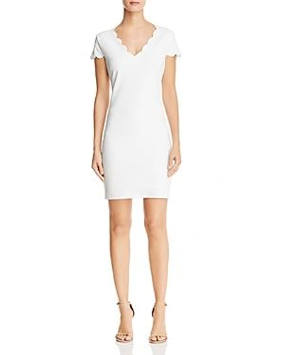 Shop Aqua Scalloped Sheath Dress - 100% Exclusive In White