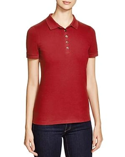 Shop Burberry Pique Polo Shirt In Military Red