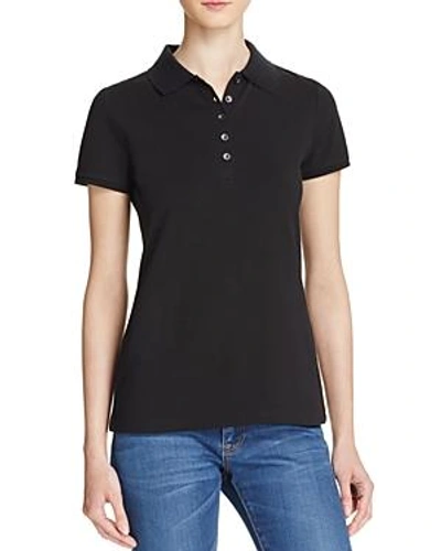 Shop Burberry Pique Polo Shirt In Black