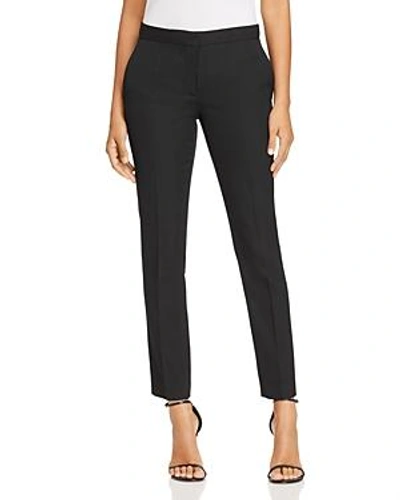 Shop Burberry Hanover Wool Straight-leg Ankle Pants In Black