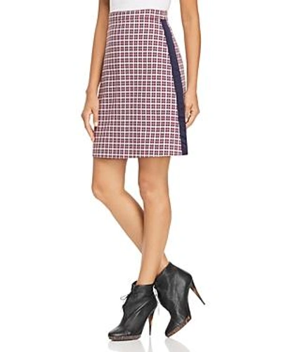 Shop Burberry Stanforth Plaid A-line Skirt In Burgundy