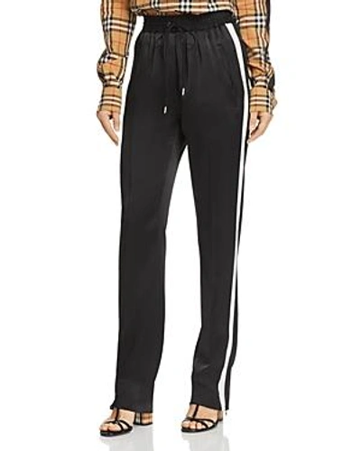 Shop Burberry Tanley Mulberry Silk Track Trousers In Black