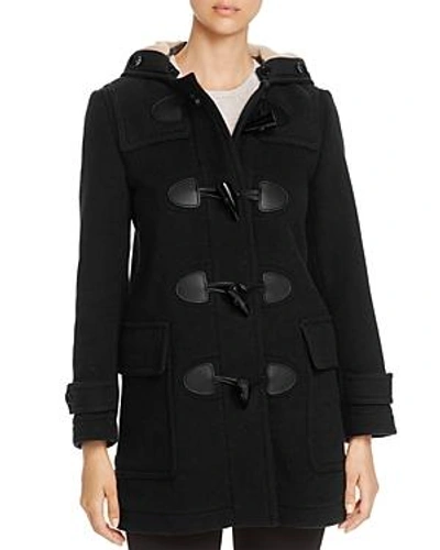 Shop Burberry Mersey Duffle Coat In Black