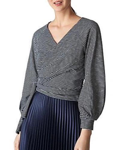 Shop Whistles Striped Wrap Top In Multi