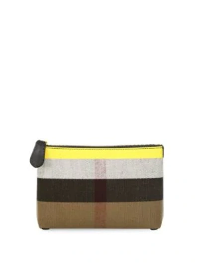 Shop Burberry Medium Classic Pouch In Yellow