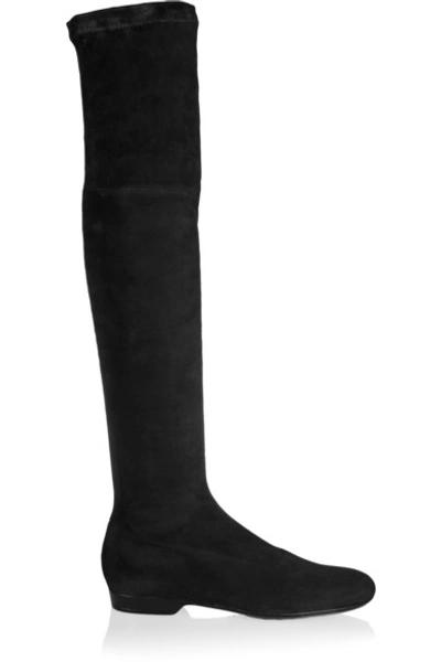 Robert Clergerie Fuji Stretch-suede Over-the-knee Boots In Black
