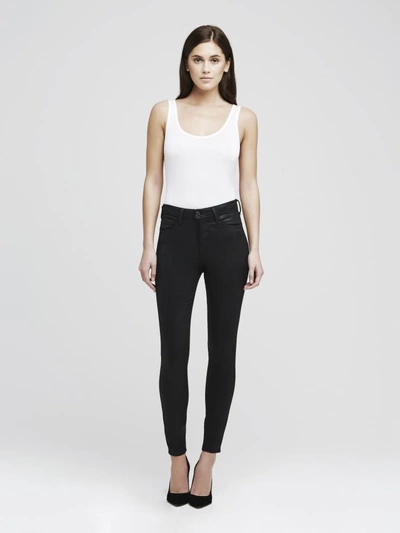 Shop L Agence Margot Coated Jean In Black Coated