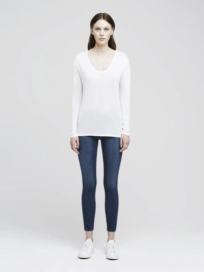 Shop L Agence Perfect Long Sleeve Tee In White