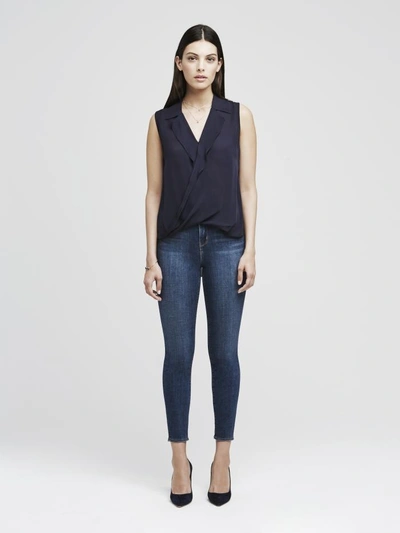 Shop L Agence Freja Blouse In Midnight