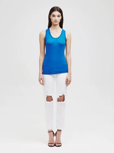 Shop L Agence Perfect Sleeveless Tee In Princess Blue