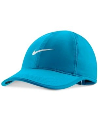 Shop Nike Featherlight Cap In Neo Turquoise/white