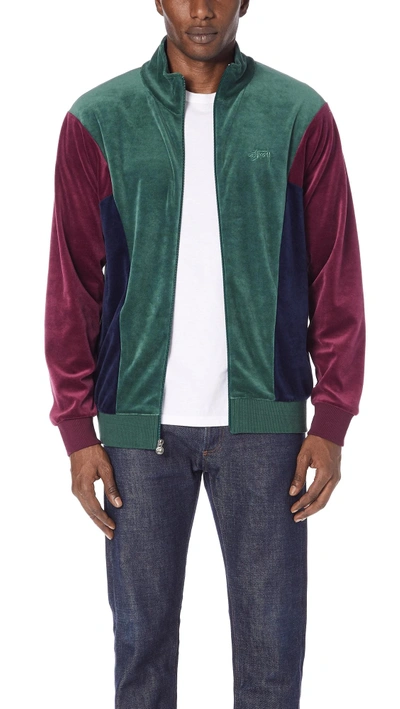 Stussy velour paneled track jacket sale