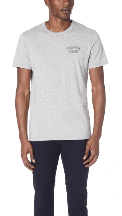 Shop Reigning Champ Varsity T-shirt In Heather Grey/black