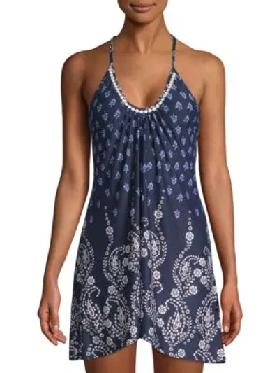 Shop In Bloom Dandelion Printed Chemise In Blue