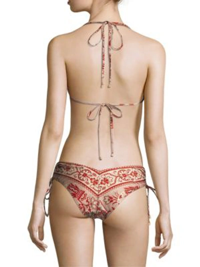 Shop Zimmermann Two-piece Castile Ruched Tie Bikini In Filigree Stripe