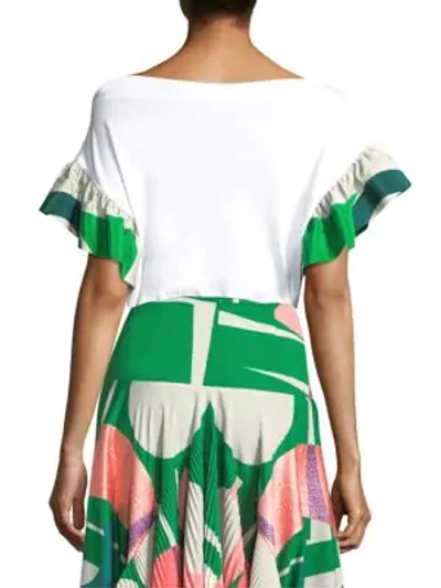 Shop Alexis Sandi Crepe Top In Geometric Green