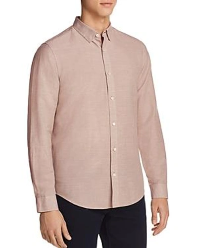 Shop Theory Edward Essential Linen Long Sleeve Button-down Shirt In Lotus
