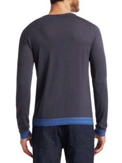 Shop Giorgio Armani Crewneck Wool Sweater In Grey