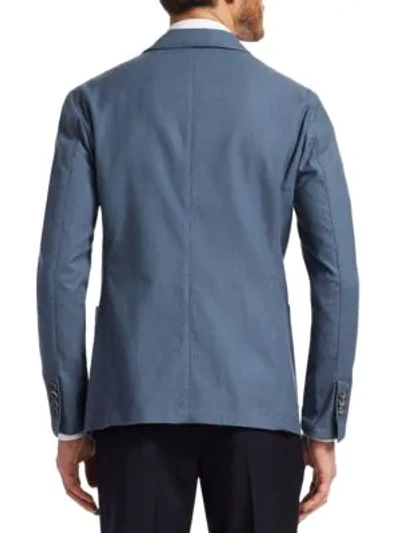 Shop Giorgio Armani Ice Patch Jacket In Blue