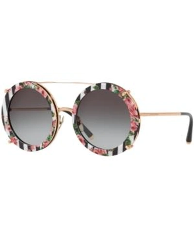 Shop Dolce & Gabbana Sunglasses, Dg2198 In Gray Gradient/pink