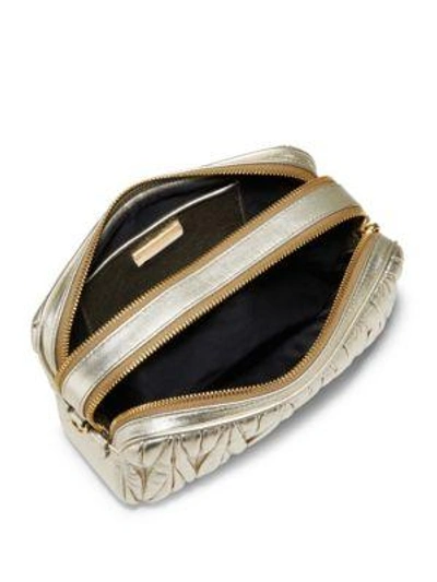 Shop Miu Miu Leather Clutch In Pirite