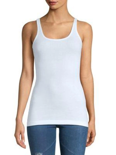 Vince Favorite Ribbed Tank Top In White