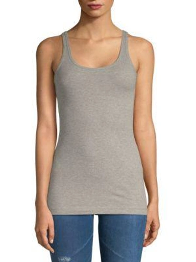 Shop Vince Women's Favorite Ribbed Tank Top In Heather Grey