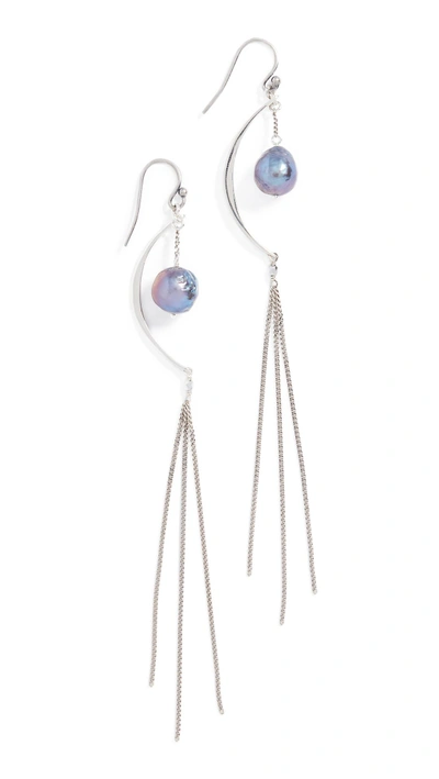 Shop Chan Luu Freshwater Cultured Pearl Chain Earrings In Blue/purple